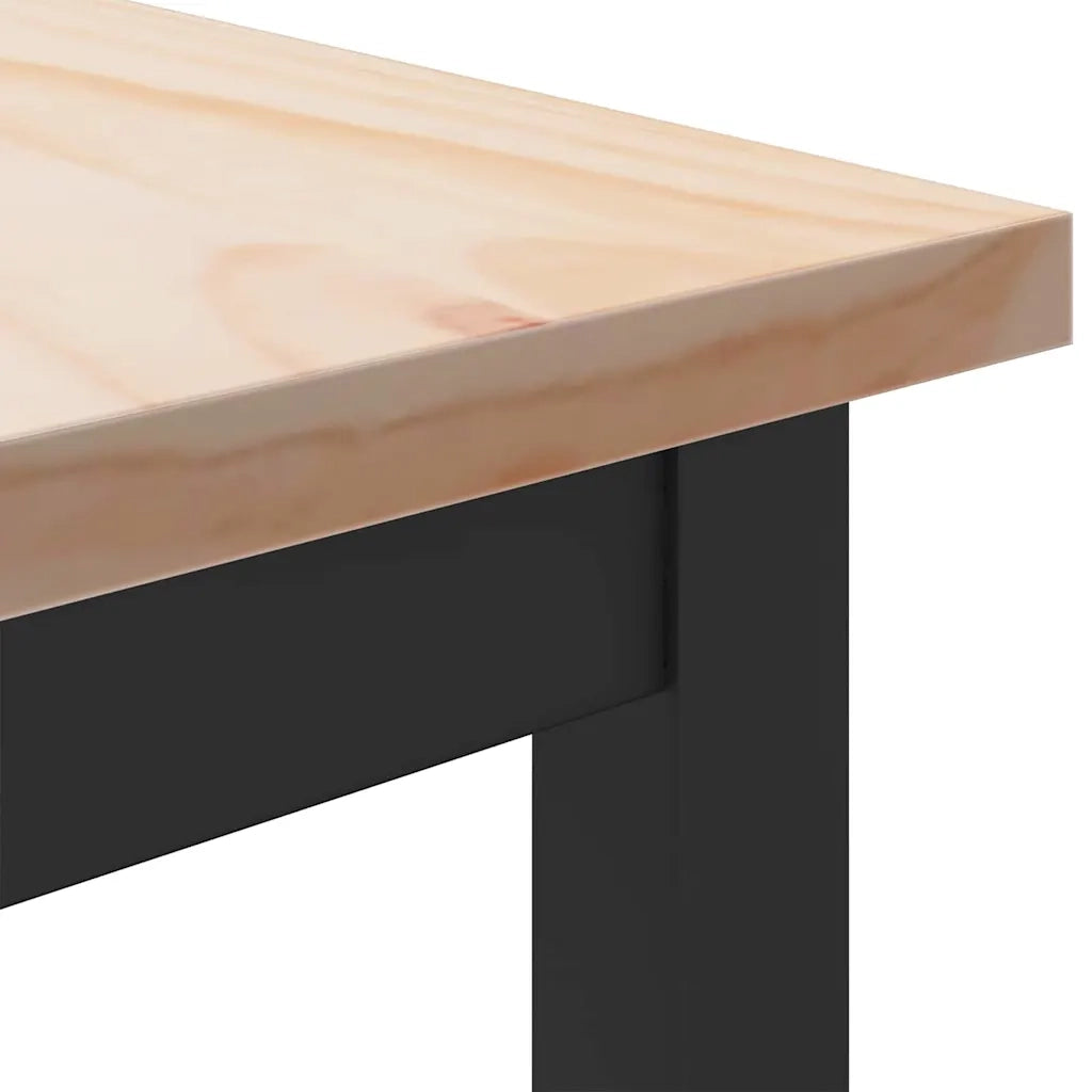 tavolo Naturale 100 x 50 x 77 cm Legno ingegnerizzato e acciaio 873794