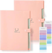 Pacco di 2 cartelle espandibili A4, cartellone A4 con contenitori e etichette, inclusi 2 etichette colorate, 21 x 32,5 cm Organizzatore pratico per ufficio, scuola e famiglia
