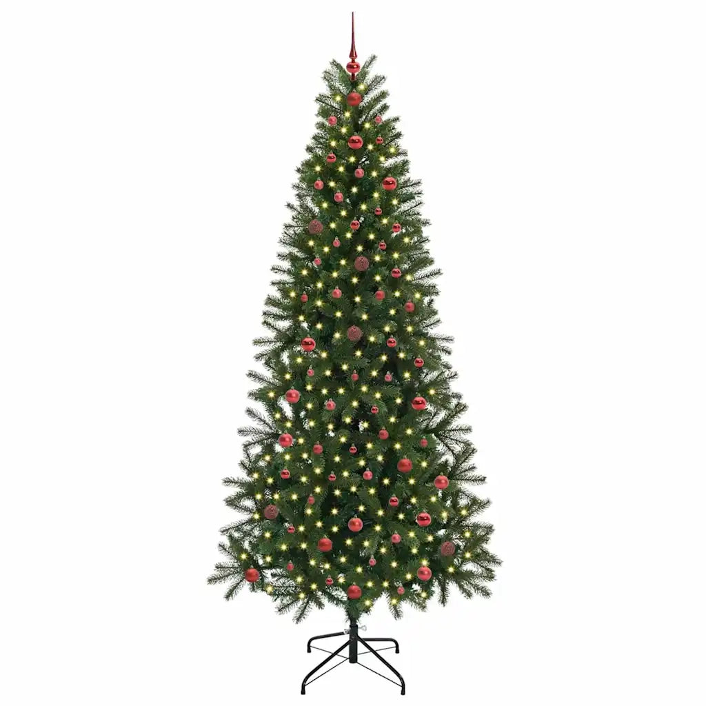 Albero di Natale Artificiale-Albero Natalizio con 300 LED Verde 240 cm PE e PVC 487408