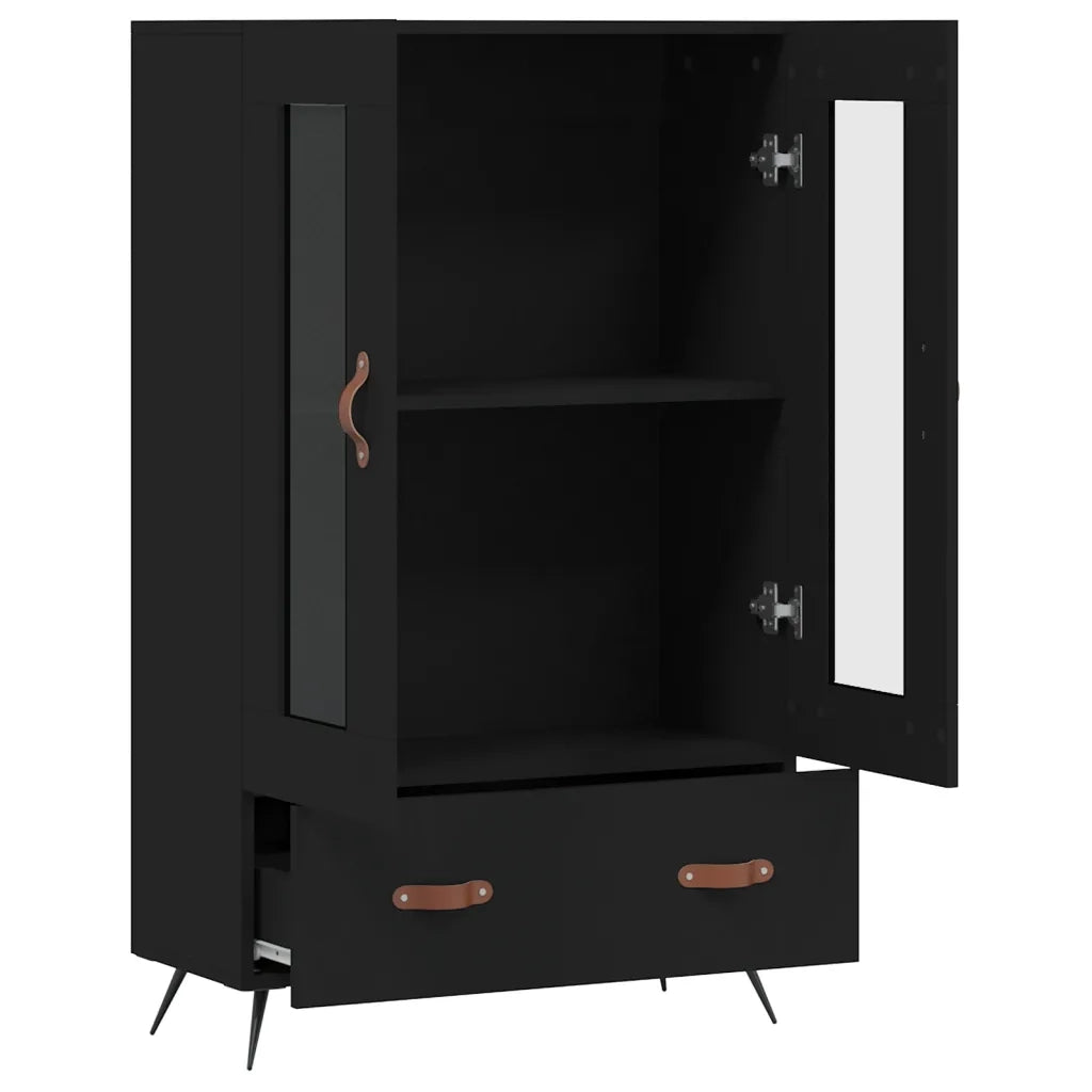 Credenza Nera 69,5x31x115 cm in Legno Multistrato 828269