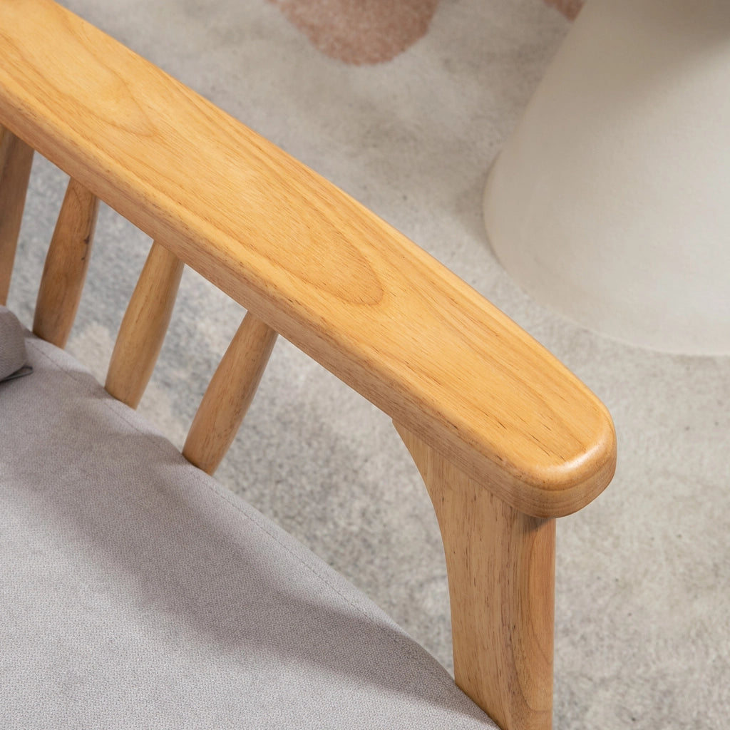 EasyComfort Poltrona Moderna con Rivestimento Vellutato e Struttura in Legno, 68x75x78cm, Grigio