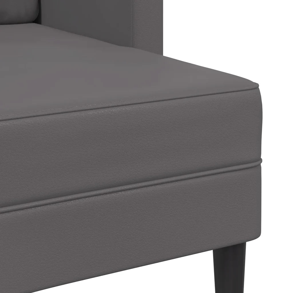 Divano 2 Posti con Chaise longue a L Grigio 125cm in Similpelle 4107085