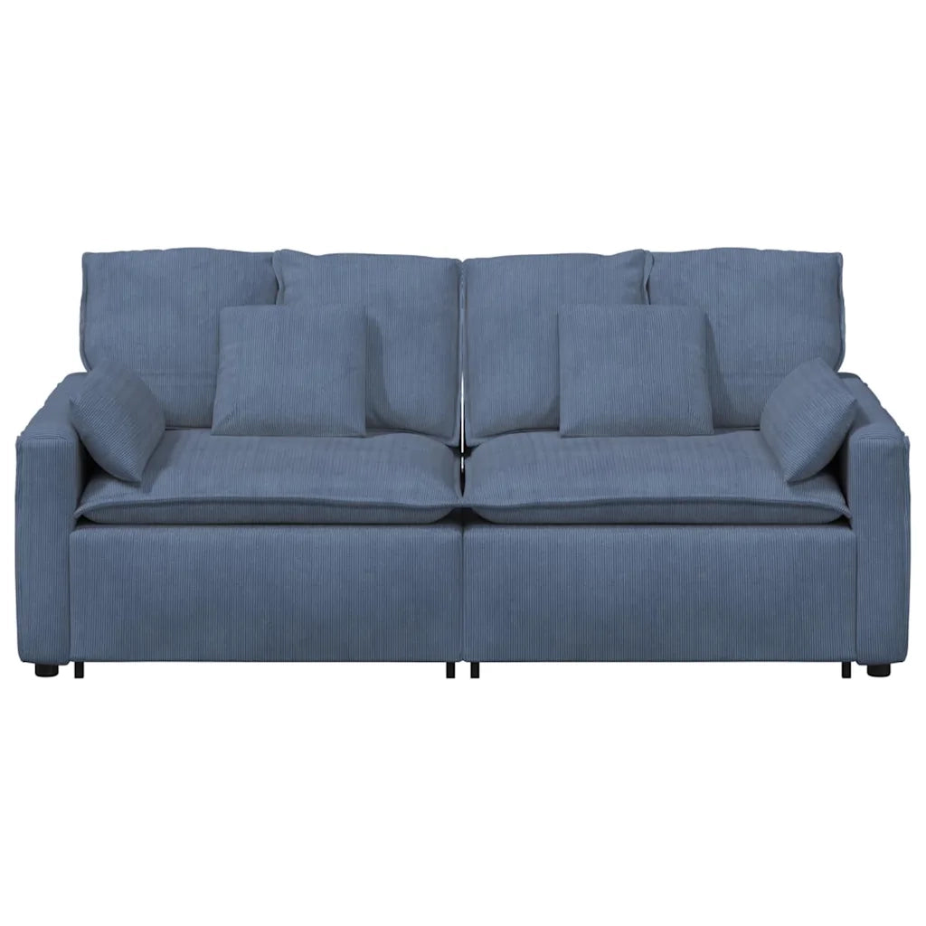 Divano Modulare con Cuscini Blu