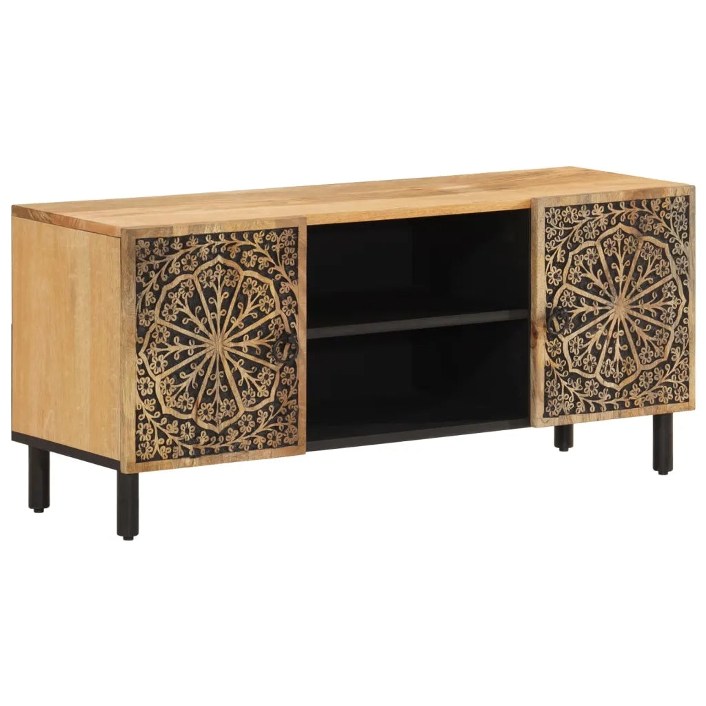 Mobile Porta TV 105x33x46cm in Legno Massello di Mango 358212