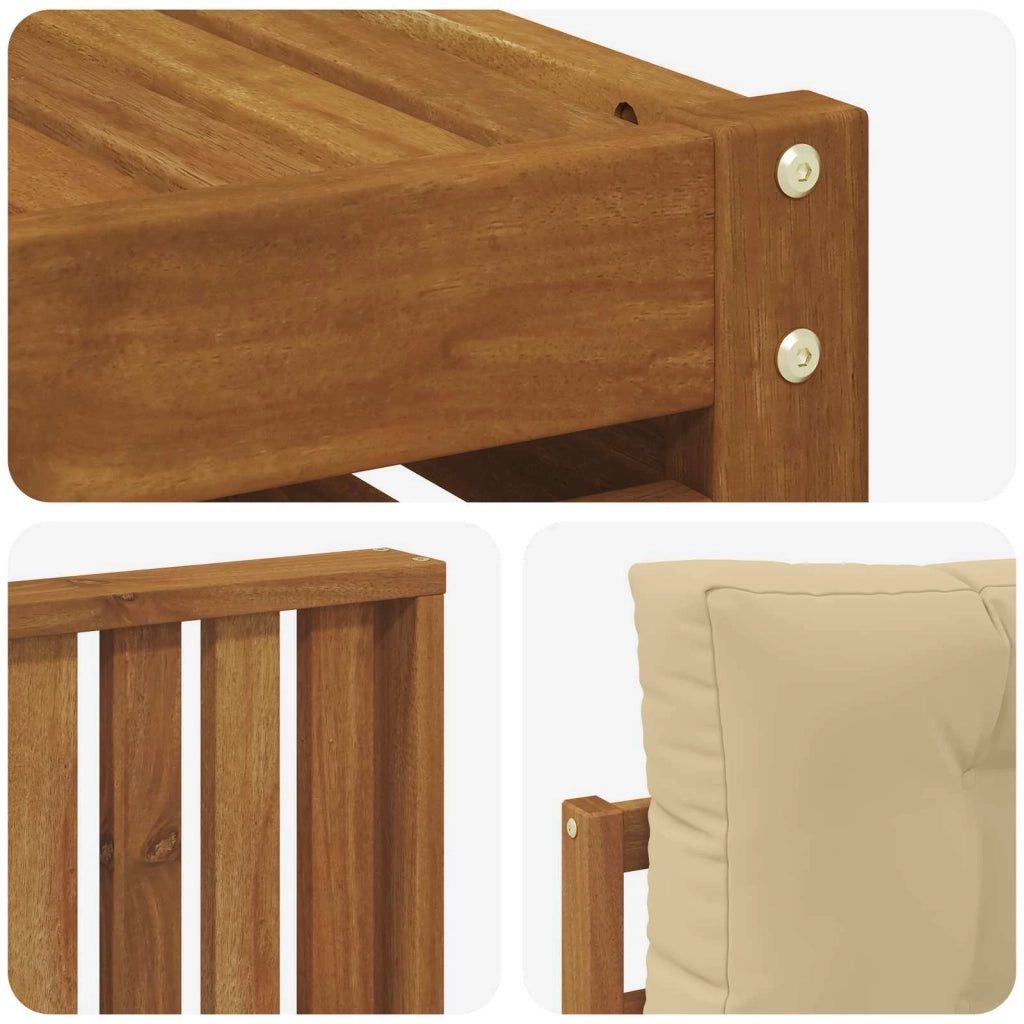 Set di divani da esterno con cuscino 7 pcs Naturale e Beige 3373098