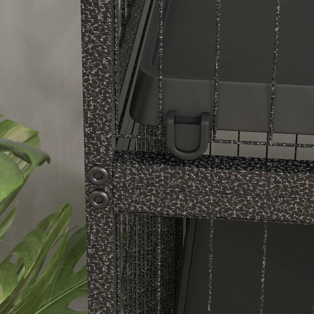 Gabbia per Animali Domestici con Ruote ¨C zephmum ¨C Grigio 80x52x128 cm