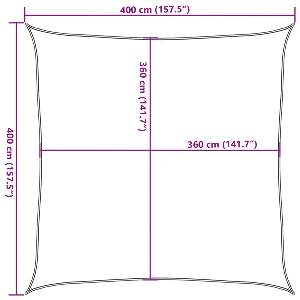 Vela Parasole 160 g/m² Quadrata Blu 4x4 m in HDPE 311496