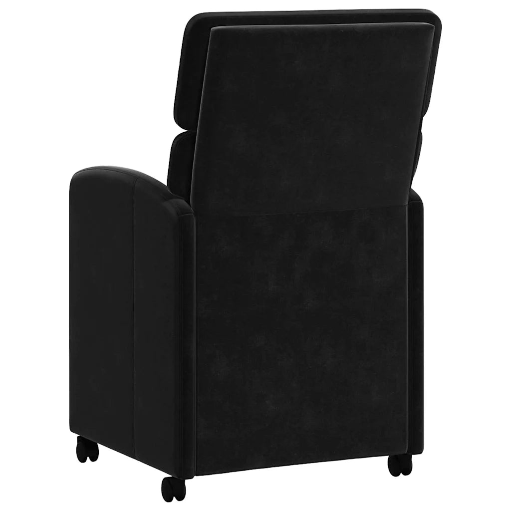 Sedie da Pranzo con Ruote 2 pz | Sedie da cucina Nero 58 x 65 x 98 cm Velluto
