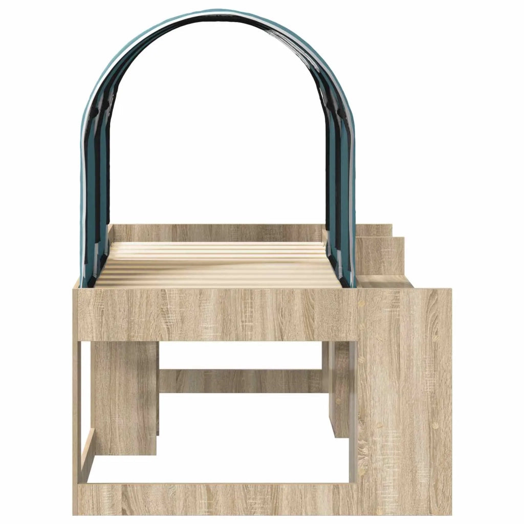 Letto con Tunnel con lo scaffale 3 pz Rovere Sonoma e Azzurro 3423504