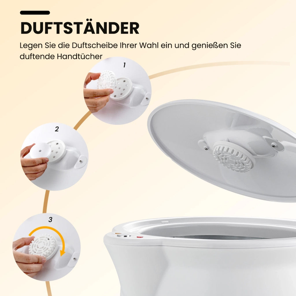 Scaldasalviette Elettrico a Secchiello 20L Scalda Asciugamani in ABS Bianco Compatto e Portatile con Diffusore di Aromi