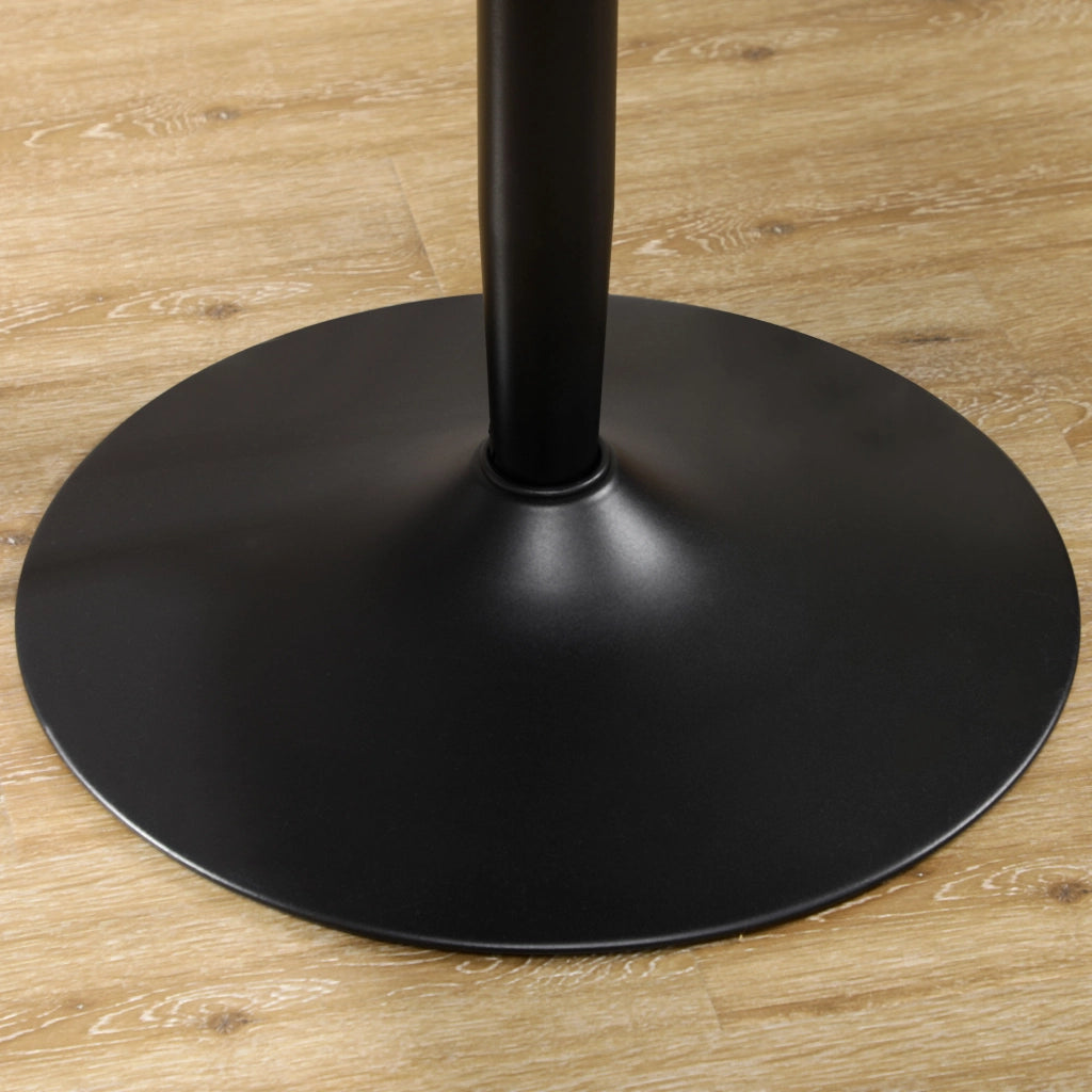 Tavolo da Pranzo Rotondo per 2 Persone con Base in Acciaio ¨C zephmum ¨C Nero ?70x75 cm