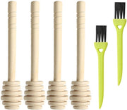 Set di 4 Pennelli di Cera per Manutenzione - Pennello di Cera in Legno - Spazzola per Pulizia - Antiscivolo - Igiene - Materiale Duraturo