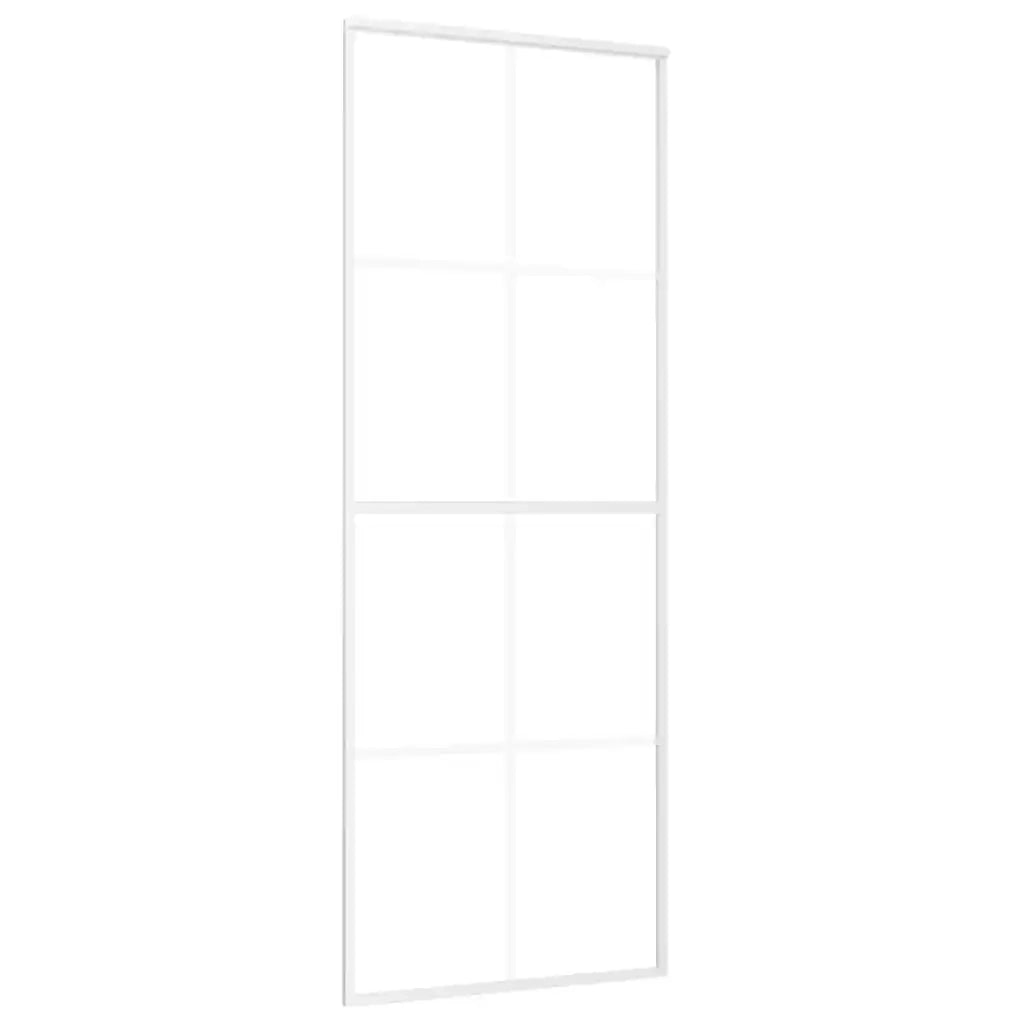 Porta Scorrevole in Vetro ESG e Alluminio 76x205 cm Bianca 151669