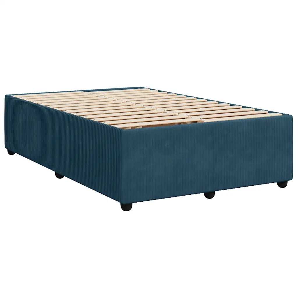 Giroletto a Molle con Materasso Blu Scuro 120x200 cm in Velluto