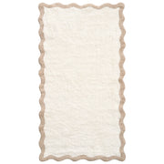 Tappeto da bagno in cotone rettangolare 80 x 150 cm beige e marrone Motivo decorativo da bagno Design moderno