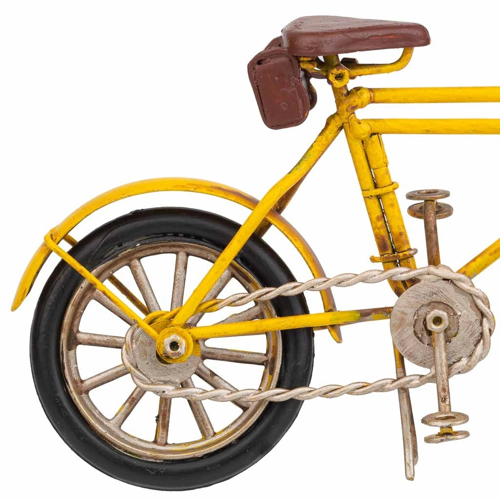 Bicicletta in metallo gialla 16,5x5x8,8h