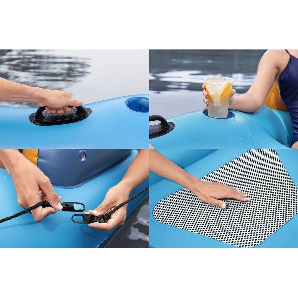 Trade Shop - Isola Gonfiabile Galleggiante 5 Adulti 300x287cm Con Schienali Portabevande Maniglie 43842 -