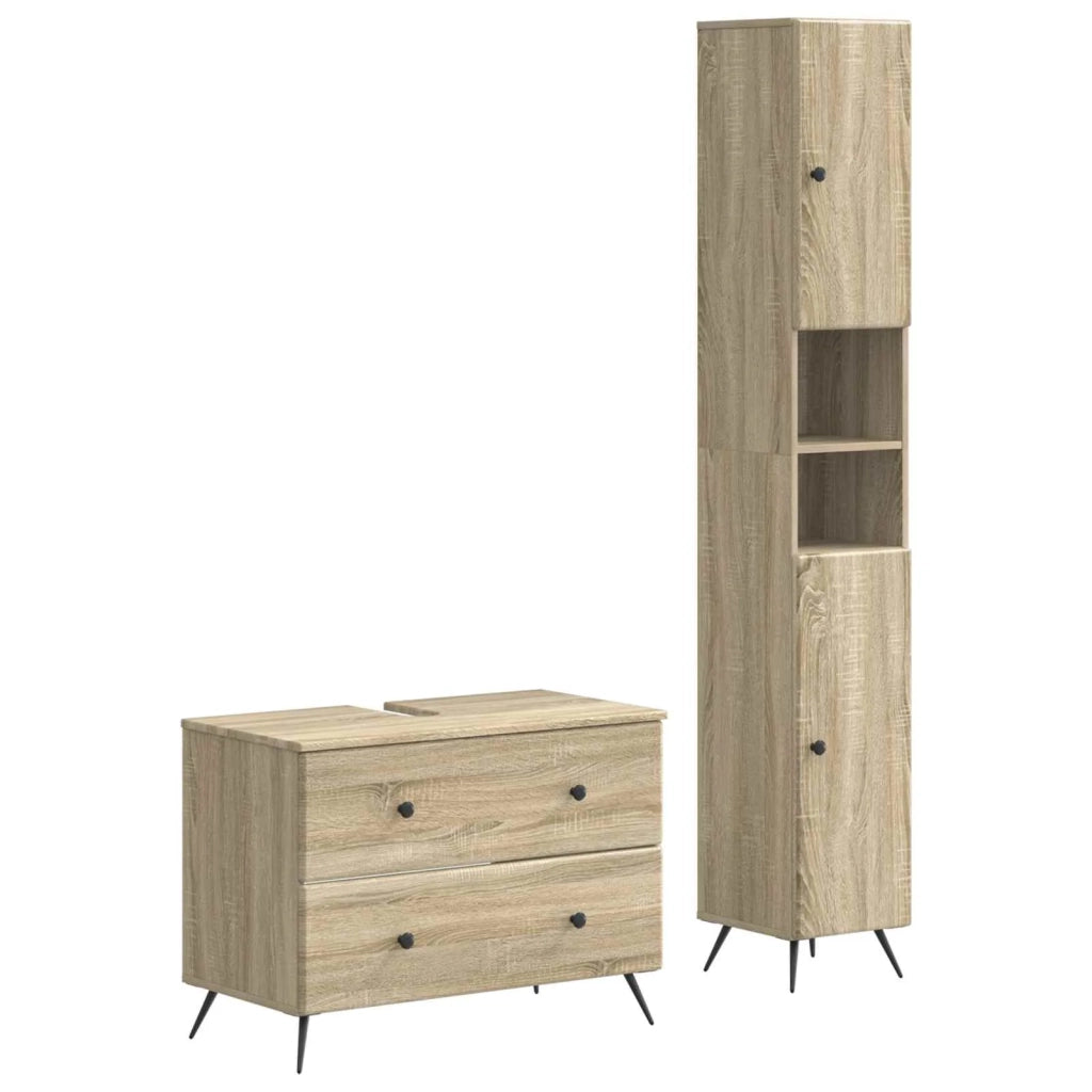 Set di Armadi da Bagno da 2 Pezzi BREDA Rovere Sonoma 3417560