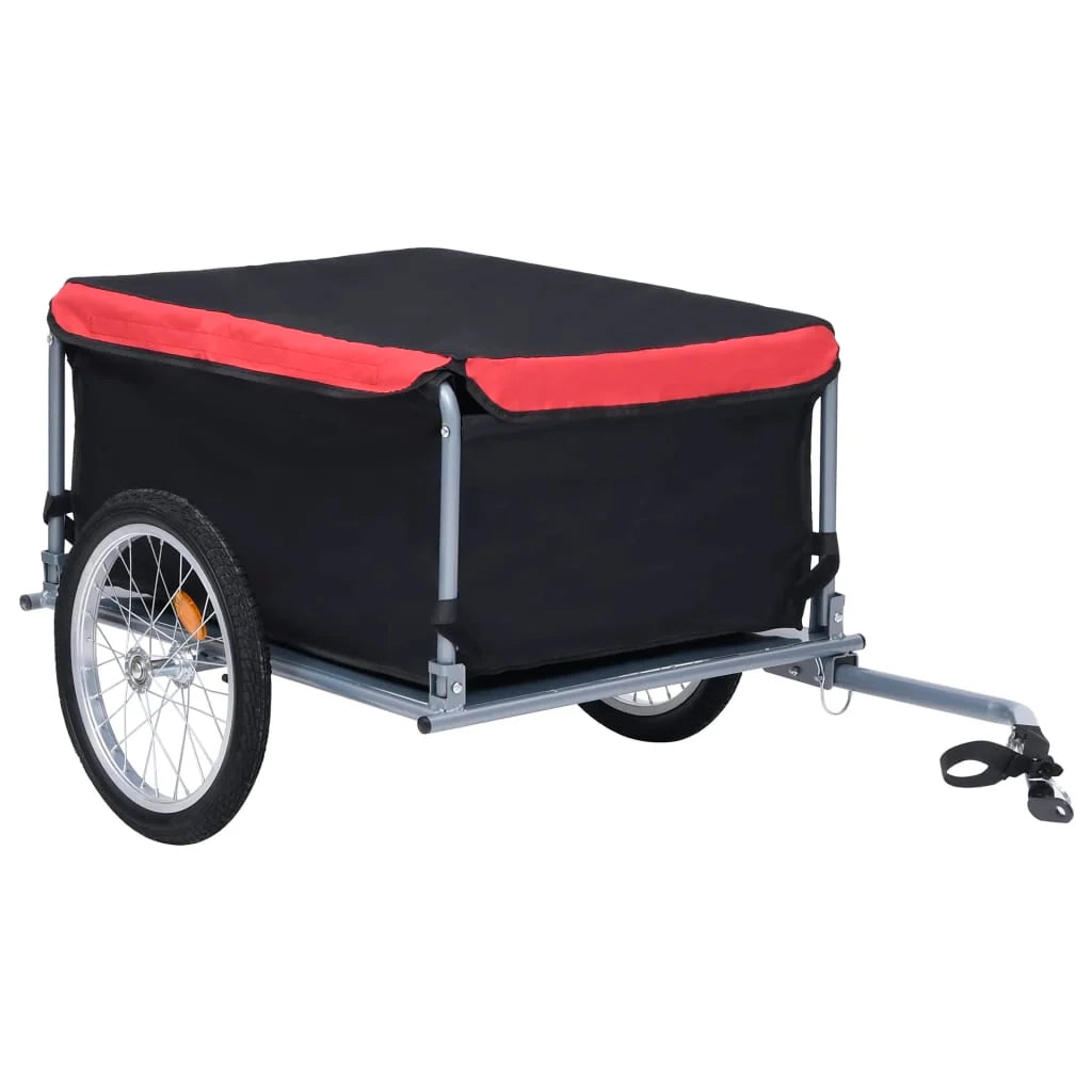 Rimorchio per bicicletta 65 kg nero e rosso 02_0004493