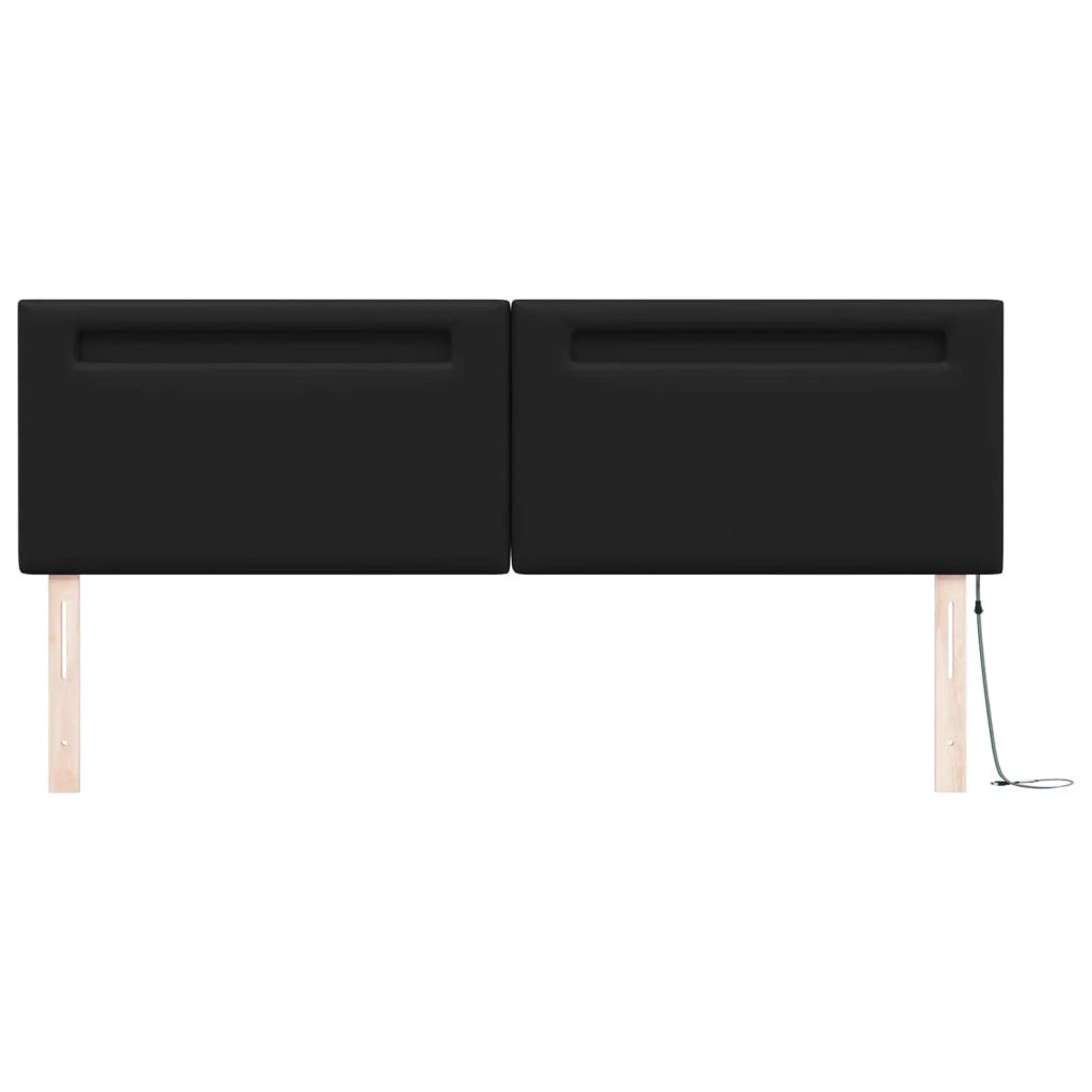 Testiera LED Nero 180 cm Pelle Sintetica 42007309