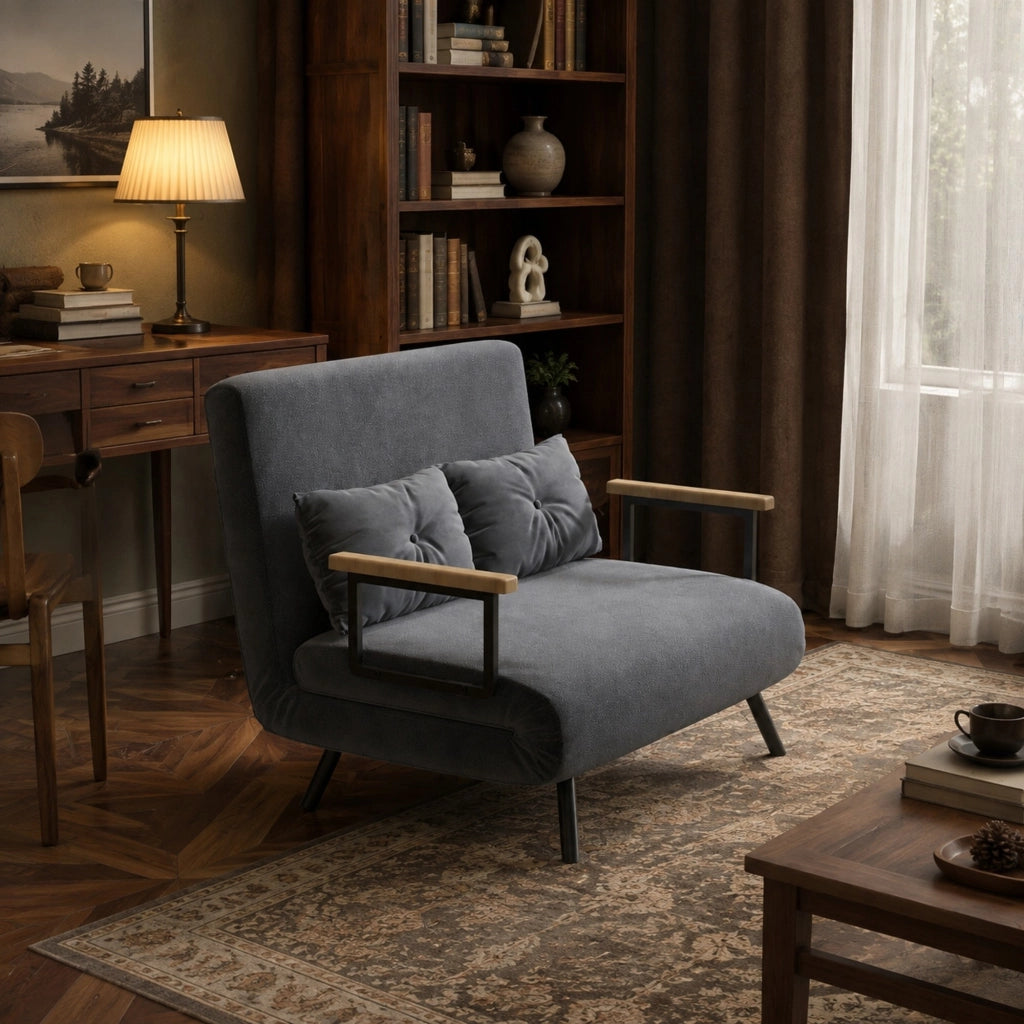 Poltrona letto reclinabile grigio scuro 102x73x81 cm