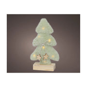 Albero Lgn effetti neve verde c/LED 5x14x24,5cm