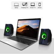 Trade Shop - Casse Audio 2.0 Aux Usb Pc Altoparlanti Per Notebook 3 W X 2 Luce Rgb Ab-d377 -