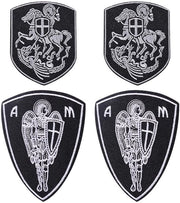 Bordure per tessuti applicabili 4 pezzi - Punti di ricamo a croce - Motivo cristiano - Abbigliamento/Accessori - Stile unico - Dimensioni 107 x 77 mm