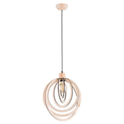 Lampada sospensione scandi legno E27 15W Solina Alfa