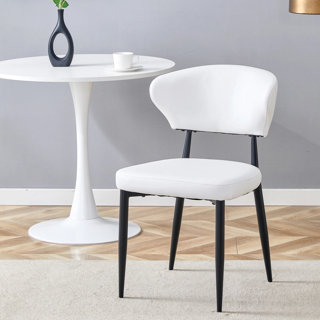 Sedie da Pranzo con Schienale Curvo ¨C MINIMAL ¨C Set 2 Pezzi, Bianco Design Moderno
