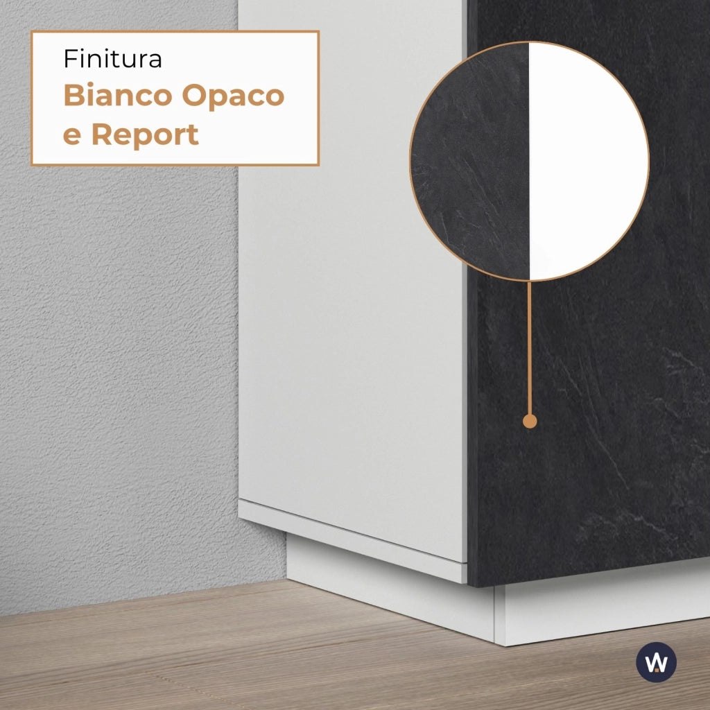 WHOUS Armadio multiuso Easy a 2 ante bianco opaco e report 79,20x38x166 cm