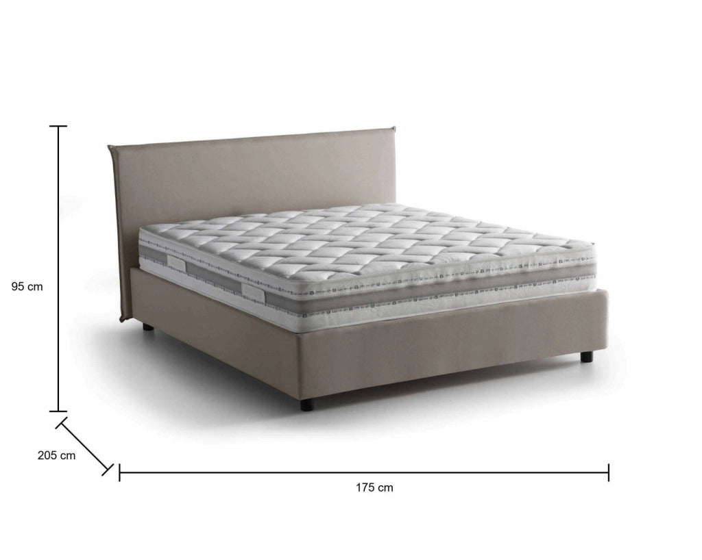 Letto Matrimoniale Anassimene, Letto Matrimoniale Materasso Incluso Made in Italy, Grigio Tortora\