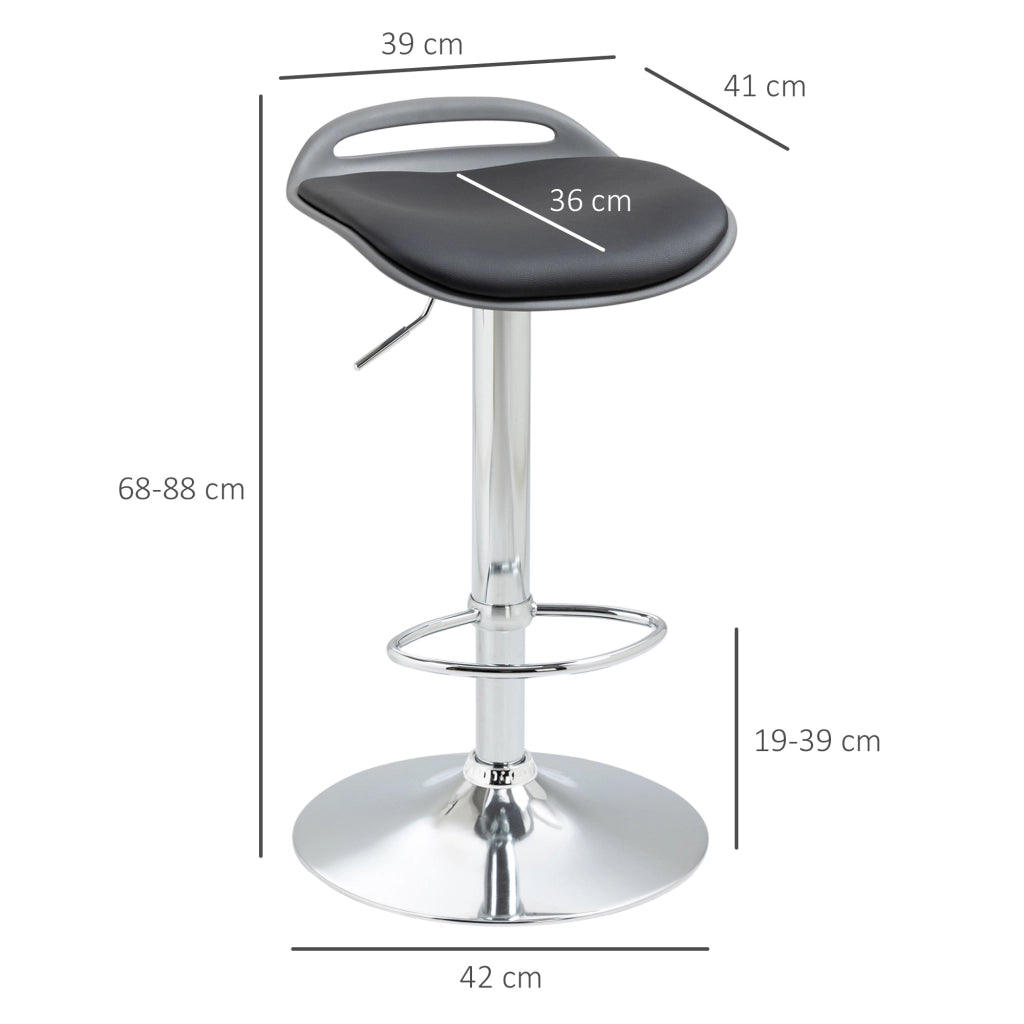 Easycomfort Set di 2 Sgabelli da Bar con Altezza Regolabile e Girevoli con Poggiapiedi, Nero
