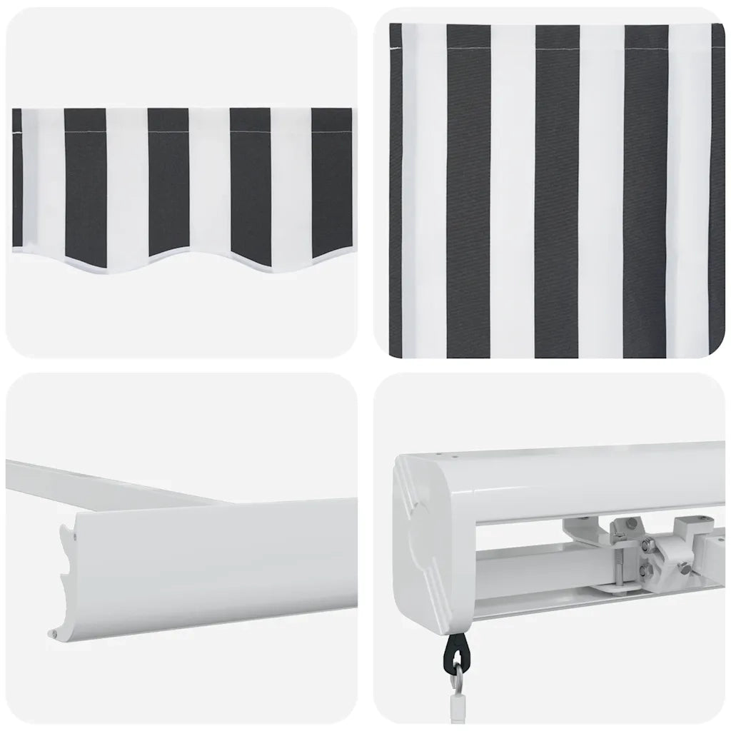 Tenda Retrattile Antracite e Bianca 4x3 m Tessuto e Alluminio 3216125