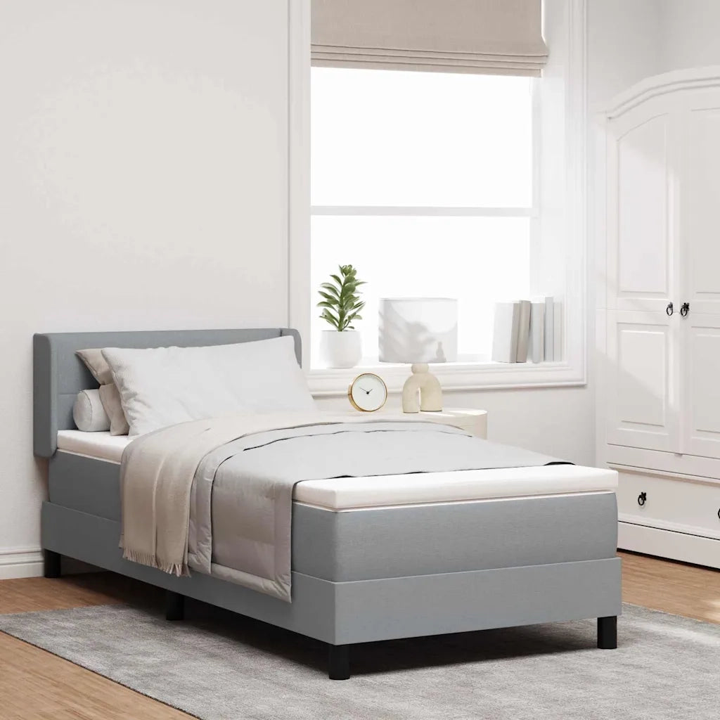 Letto box spring con materasso-Struttura Letto con materasso Grigio chiaro 100 x 200 cm