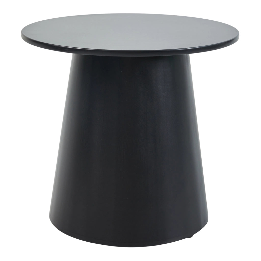Tavolino da caffè Nyd Base a Cono Troncato e Piano Rotondo 40 x Ø44 cm Nero [en.casa]