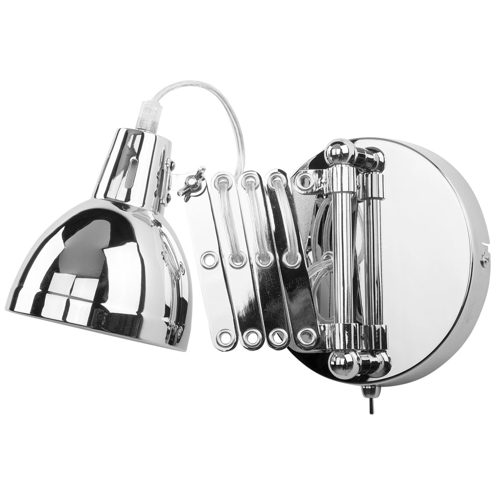 Set di 2 lampade da parete applique estensibili metallo argento 33 cm orientabile industriale
