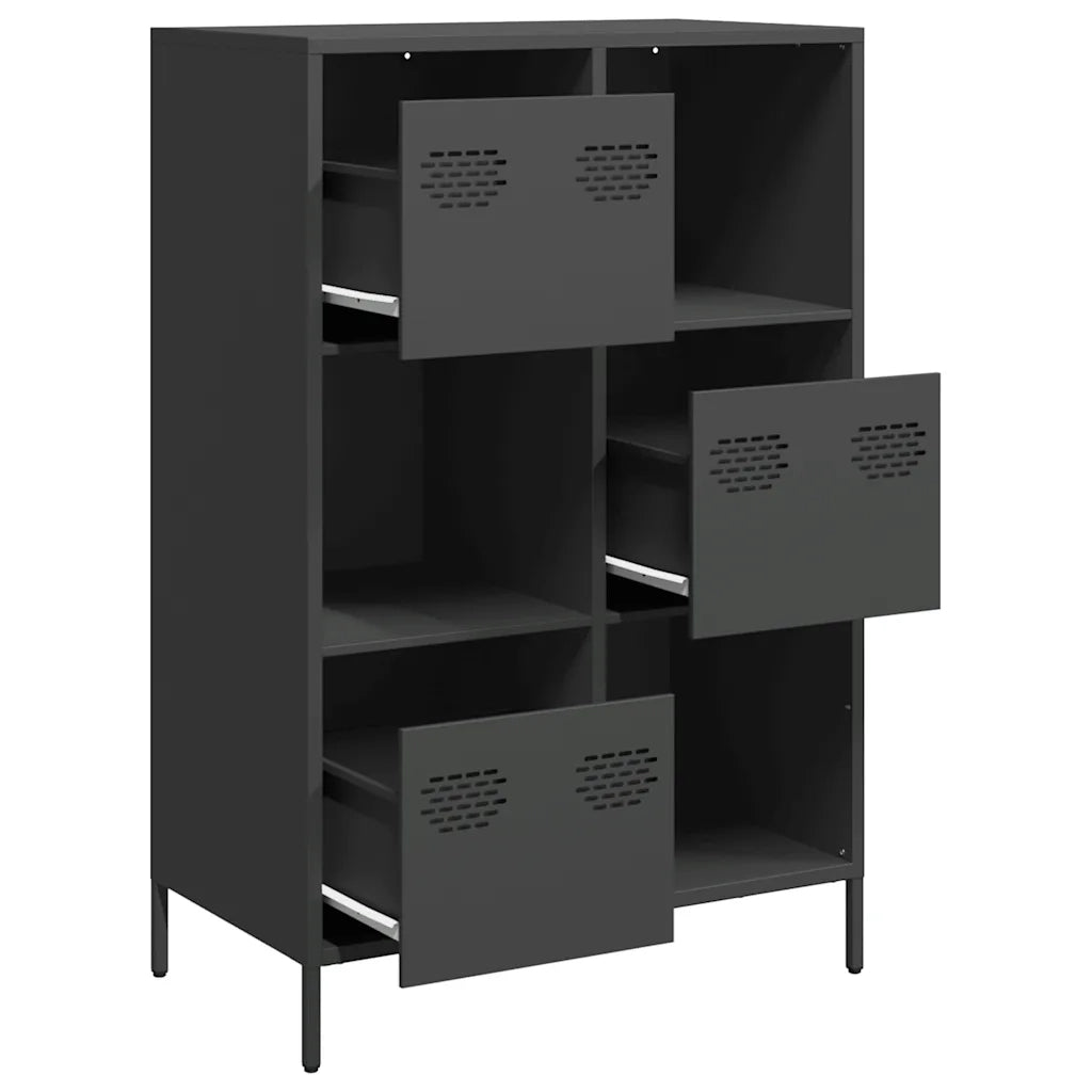 Credenza Nera 68x39x103,5 cm in Acciaio 851406