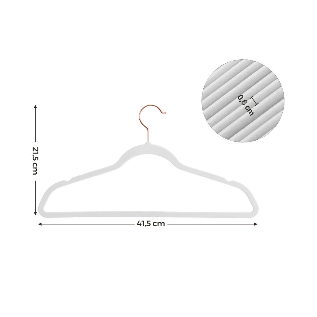 Grucce per abiti in velluto VALORA - Bianco x20 CRF026W01