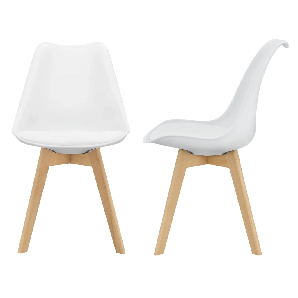 Set di 2 sedie da pranzo/cucina in stile scandinavo in plastica sintetica bianca 03_0002768