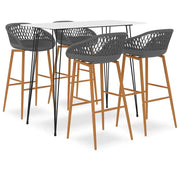 Set da Bar 5 pz Bianco e Grigio 3057408