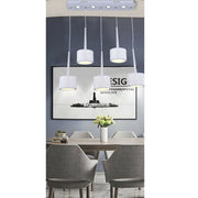 Trade Shop - Lampadario Da Soffitto Sospensione Plafoniera Paralume Bianco 3 Accensioni B10 -