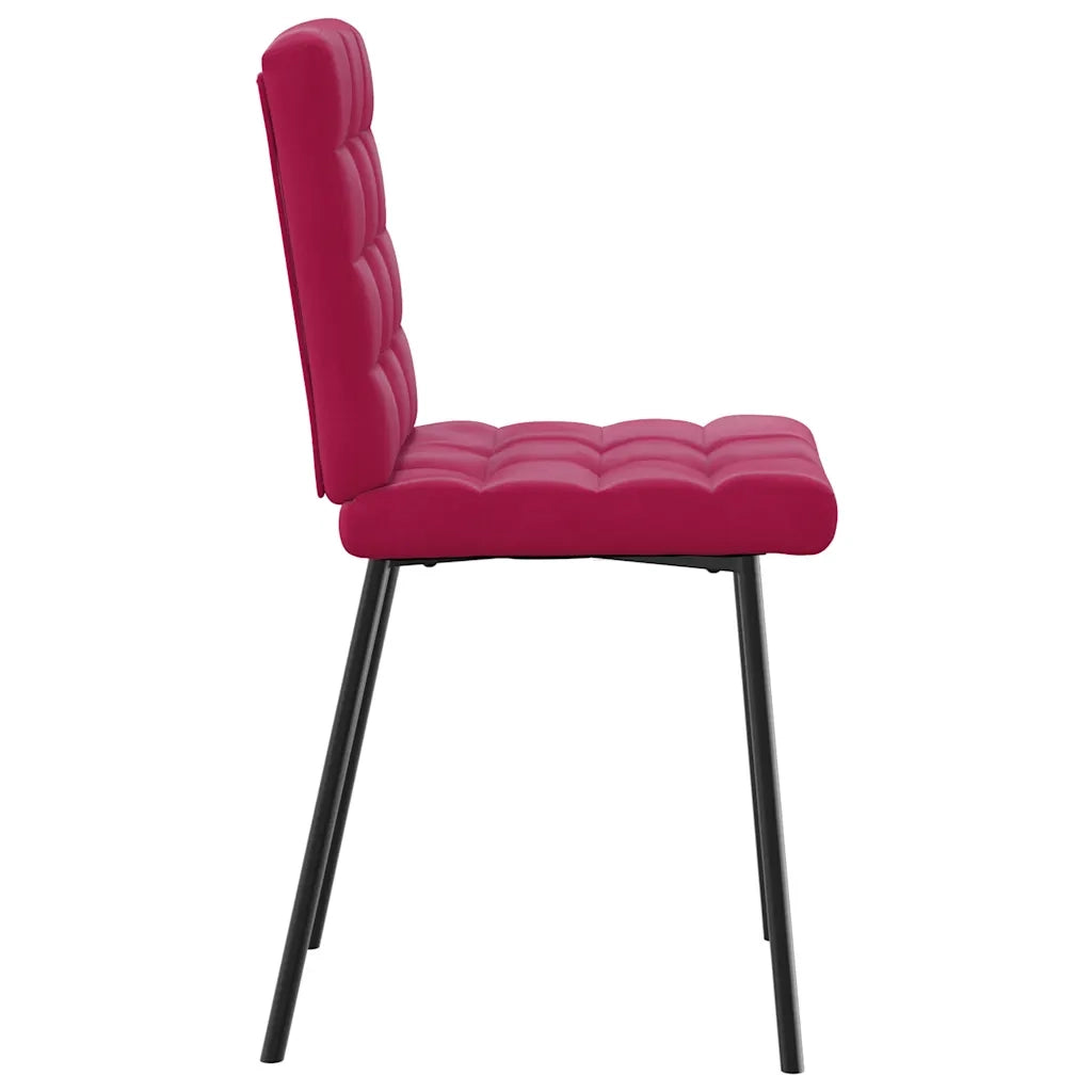 vidaXL Sedie da Pranzo 2 pz Rosso Vino in Velluto
