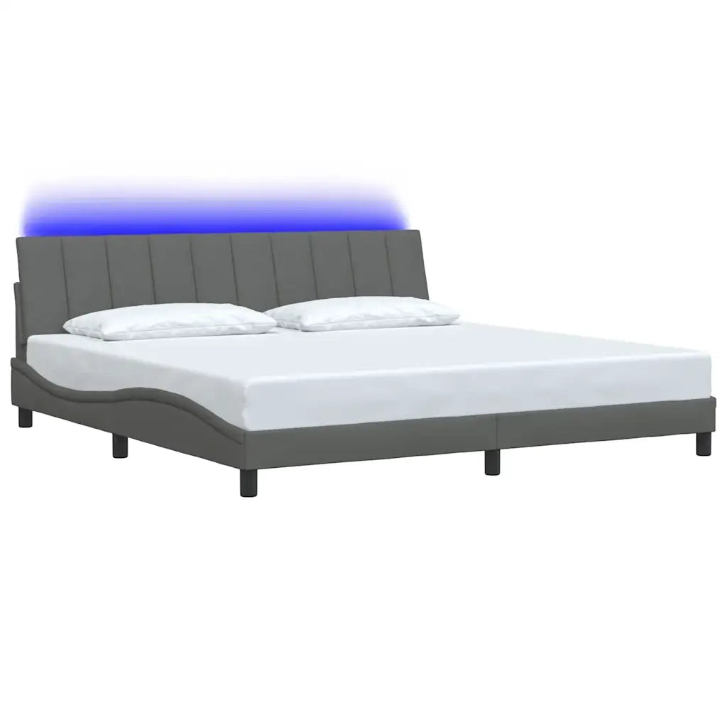 Giroletto senza Materasso-Struttura Letto Hanko Grigio Scuro 200x200 cm Tessuto 949834