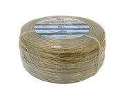 CAVETTO ACCIAIO OTTONATO RIVESTITO IN PVC TRASPARENTE  ø mm.4,4 rt da mt.100    QUALITY
