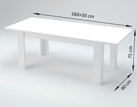 Tavolo Allungabile 160/210x90x75 cm Jesi Bianco Lucido