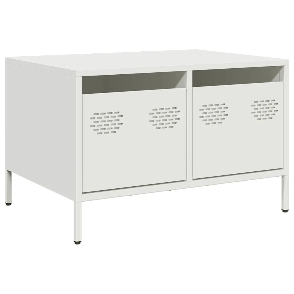 Mobile TV Bianco 68x50x43,5 cm in Acciaio Laminato a Freddo 851243
