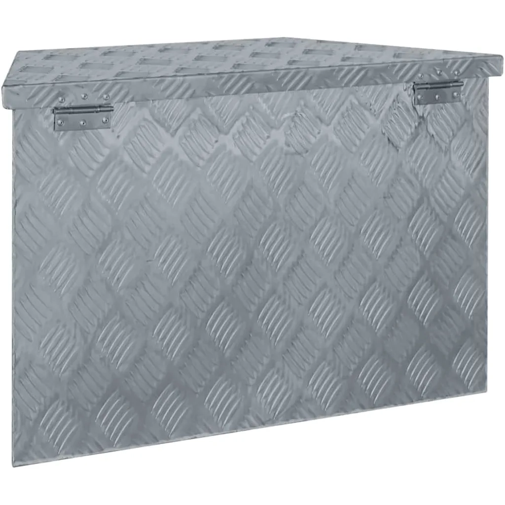 Cassetta in Alluminio Forma Trapezoidale 70x24x42 cm Argento 142942