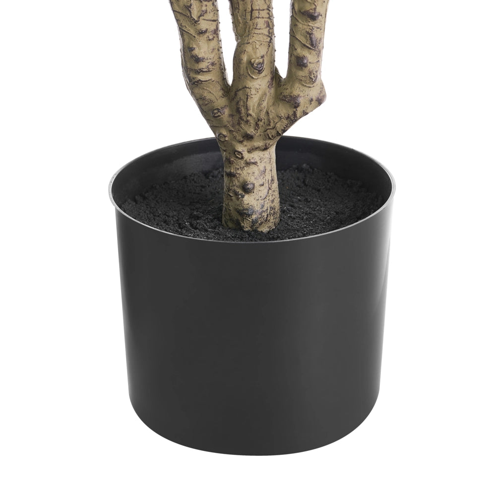 Pianta in vaso artificiale in materiale sintetico rosa 90 cm, con fiori, accessorio decorativo per interni, realizzata a mano