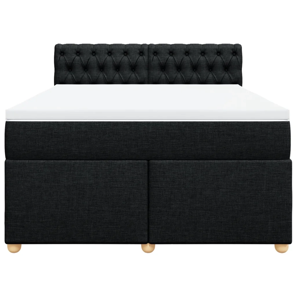 Giroletto a Molle con Materasso Nero 140x190 cm in Tessuto 3288984